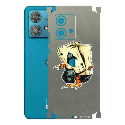 Motorola Phone Skins (All Models) - Grey Cards Of Ace - 3D Embossed Finish (L-77) Moto Edge 40 Neo (5G)