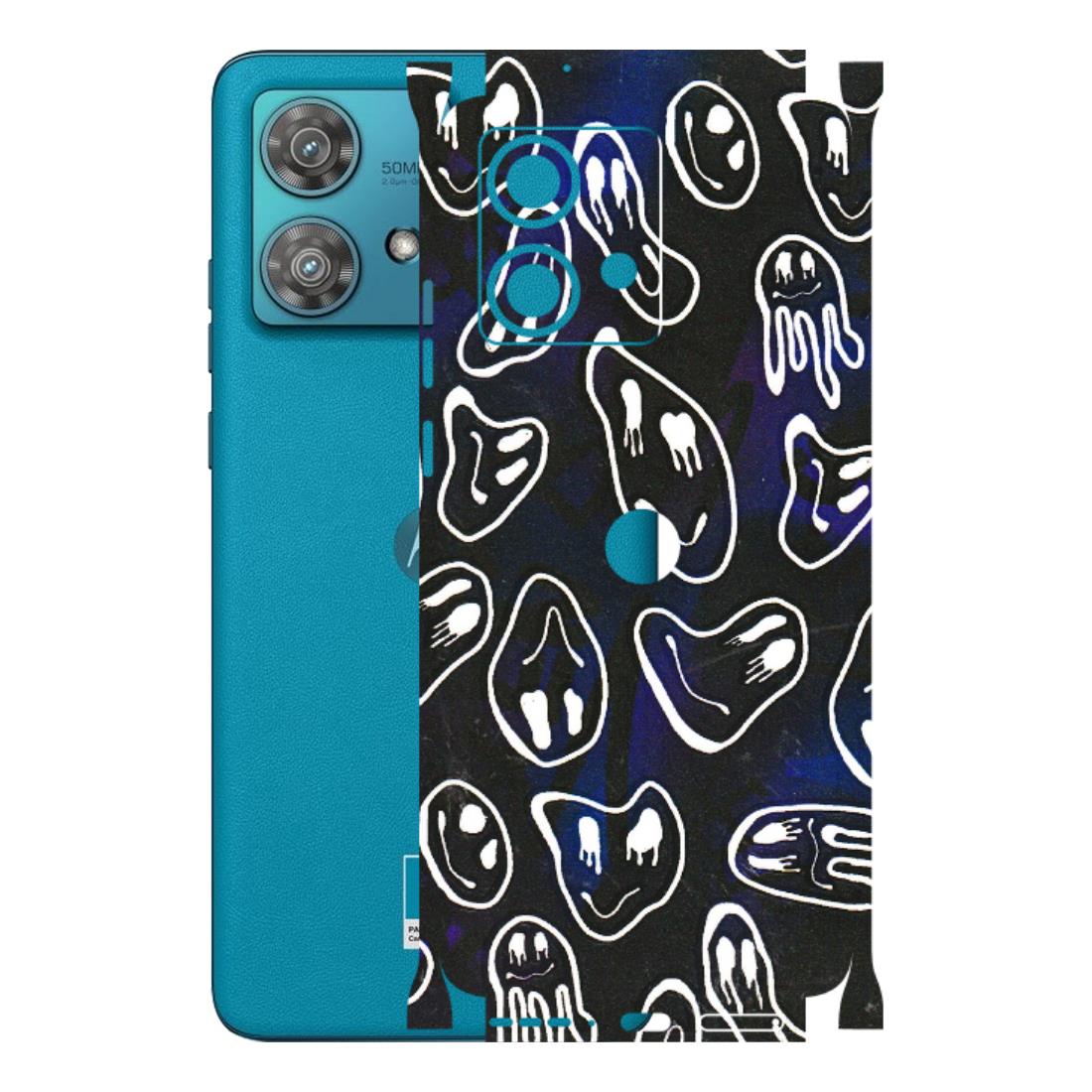Motorola Phone Skins (All Models) - Distorted Smileys - 3D Embossed Finish (L-92) Moto Edge 40 Neo (5G)