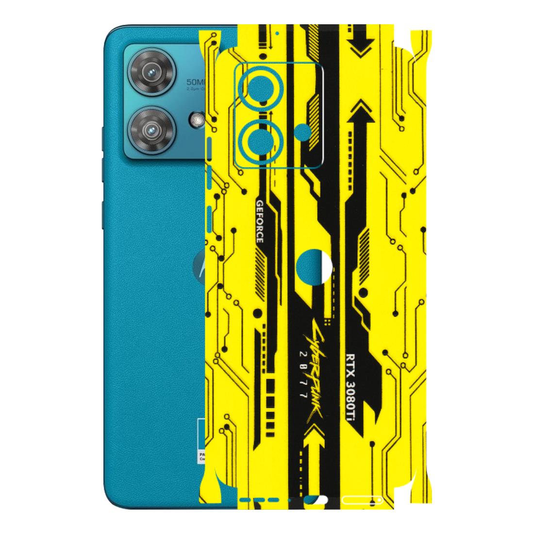 Motorola Phone Skins (All Models) - Yellow Cyberpunk - 3D Embossed Finish (L-93) Moto Edge 40 Neo (5G)