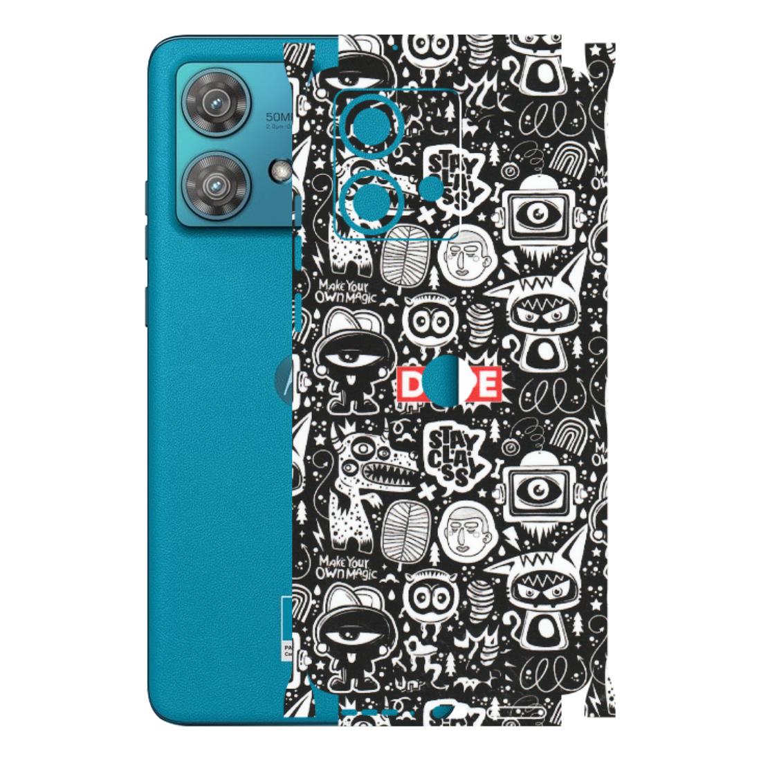 Motorola Phone Skins (All Models) - Dope Stay Classy Black Doodles - Matte Finish (M-126) Moto Edge 40 Neo (5G)