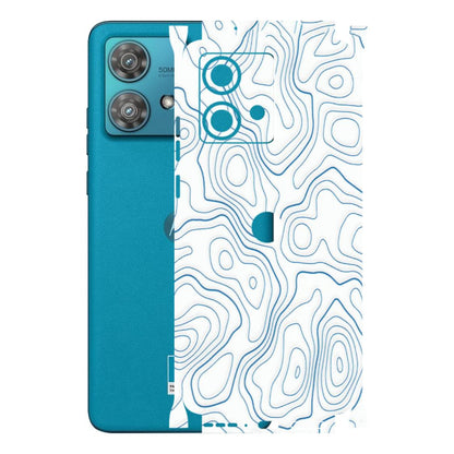 Motorola Phone Skins (All Models) - Blue And White Swirls - Matte Finish (M-139) Moto Edge 40 Neo (5G)