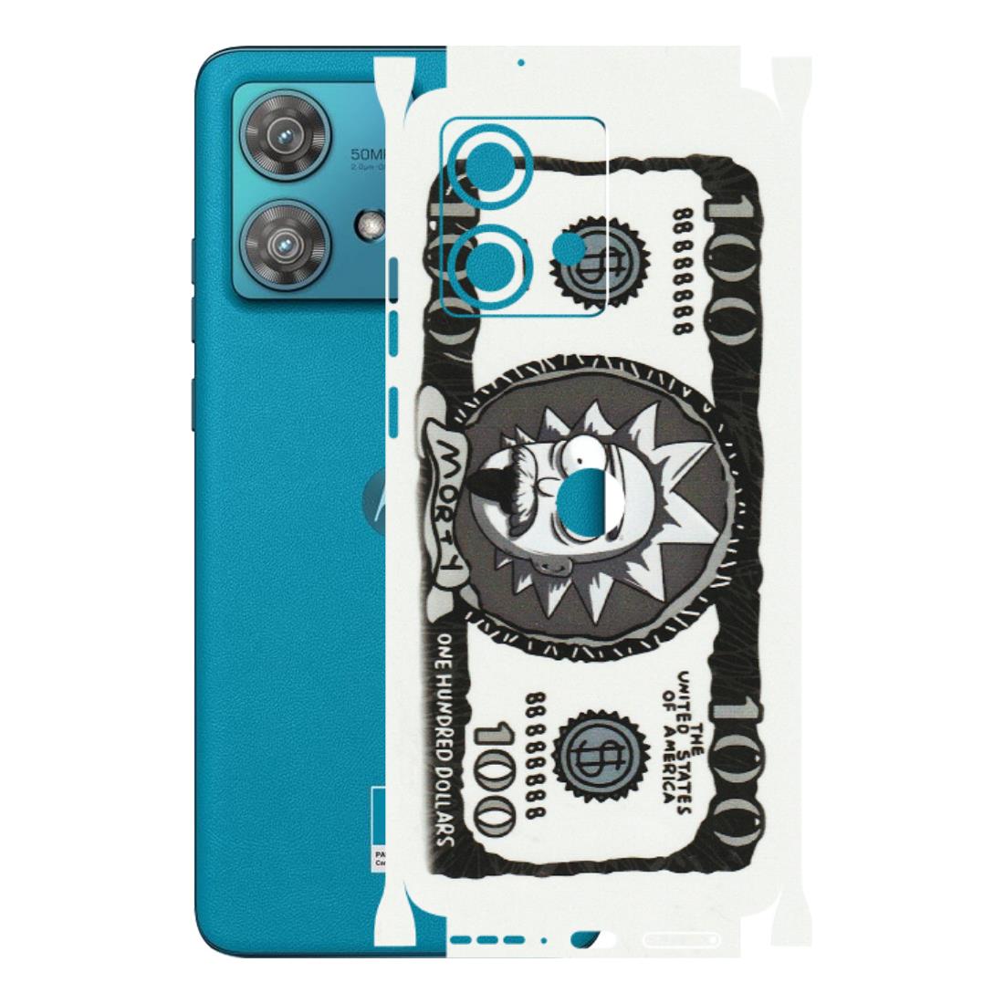 Motorola Phone Skins (All Models) - Rick And Morty Hundred Dollar Anime - Matte Finish (M-161) Moto Edge 40 Neo (5G)