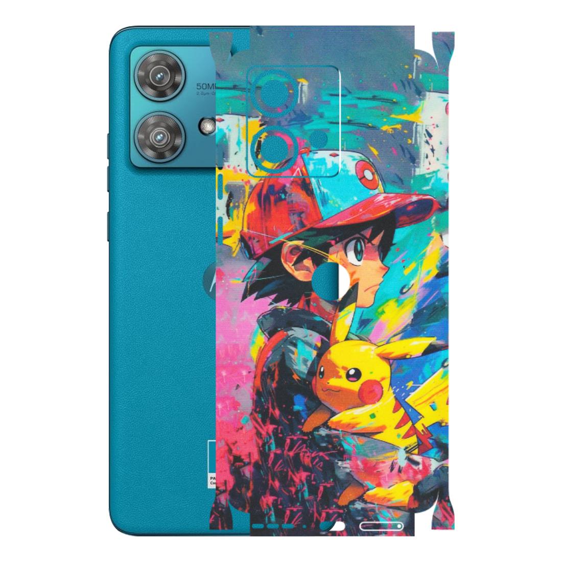 Motorola Phone Skins (All Models) - Ash & Pikachu - Matte Finish (M-26) Moto Edge 40 Neo (5G)