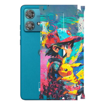 Motorola Phone Skins (All Models) - Ash & Pikachu - Matte Finish (M-26) Moto Edge 40 Neo (5G)