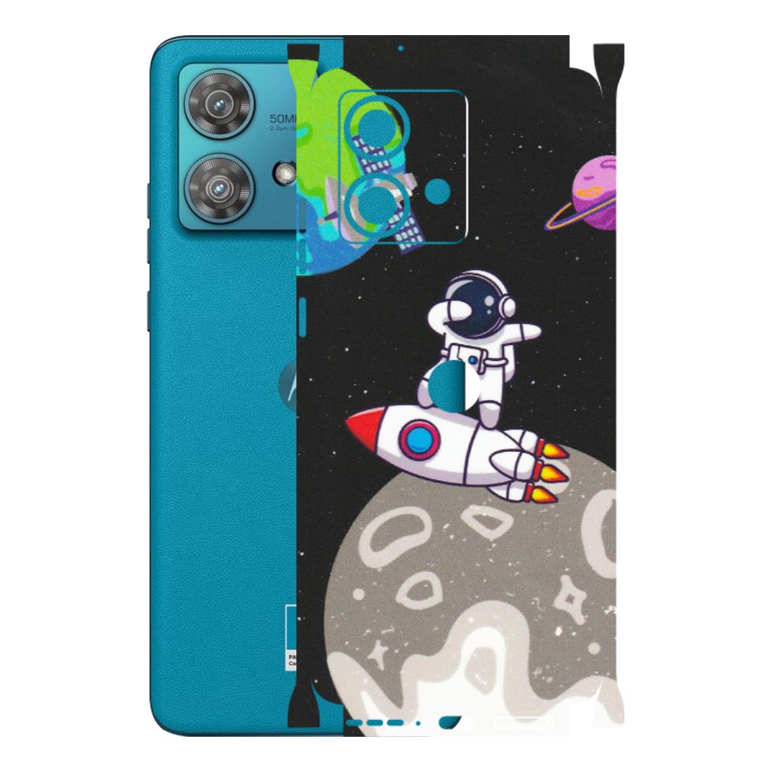 Motorola Phone Skins (All Models) - Astronaut Vibing Toon Running - Matte Finish (M-39) Moto Edge 40 Neo (5G)