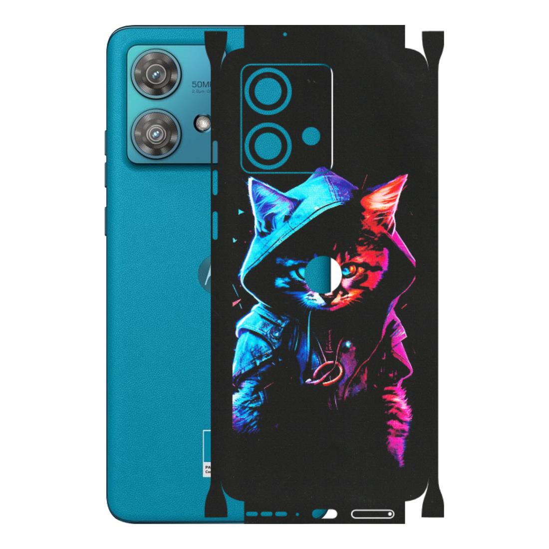Motorola Phone Skins (All Models) - Cyberpunk Cat - Matte Finish (M-45) Moto Edge 40 Neo (5G)