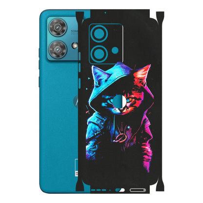 Motorola Phone Skins (All Models) - Cyberpunk Cat - Matte Finish (M-45) Moto Edge 40 Neo (5G)
