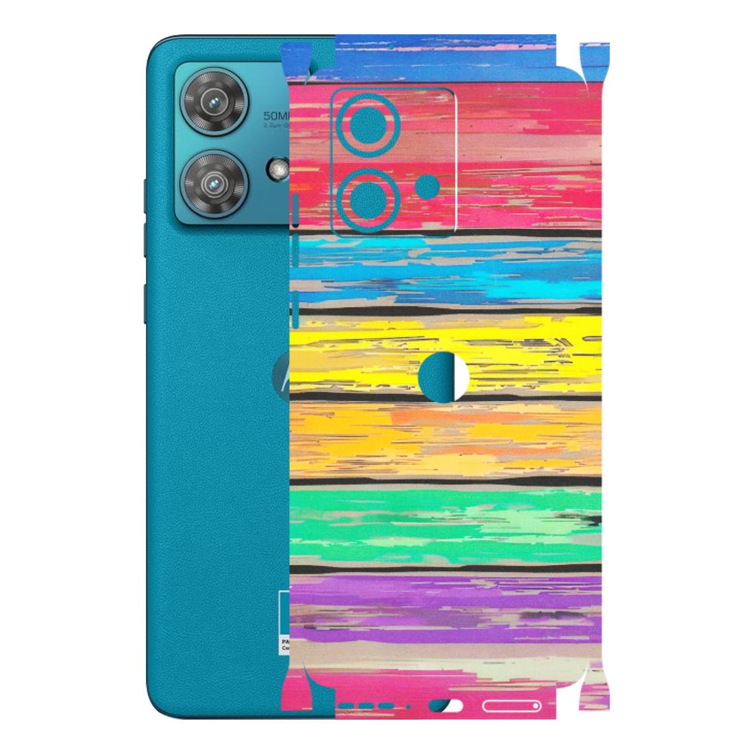 Motorola Phone Skins (All Models) - Multi Colour Wooden Wall - Matte Finish (M-96) Moto Edge 40 Neo (5G)
