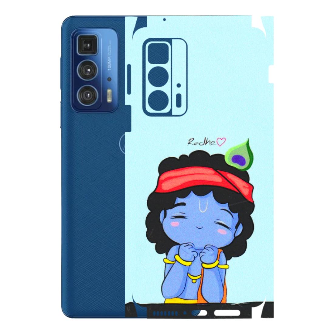 Motorola Phone Skins (All Models) - Radhe Radhe Cute Toon - 3D Embossed Finish (L-05) Motorola Edge 20 Pro