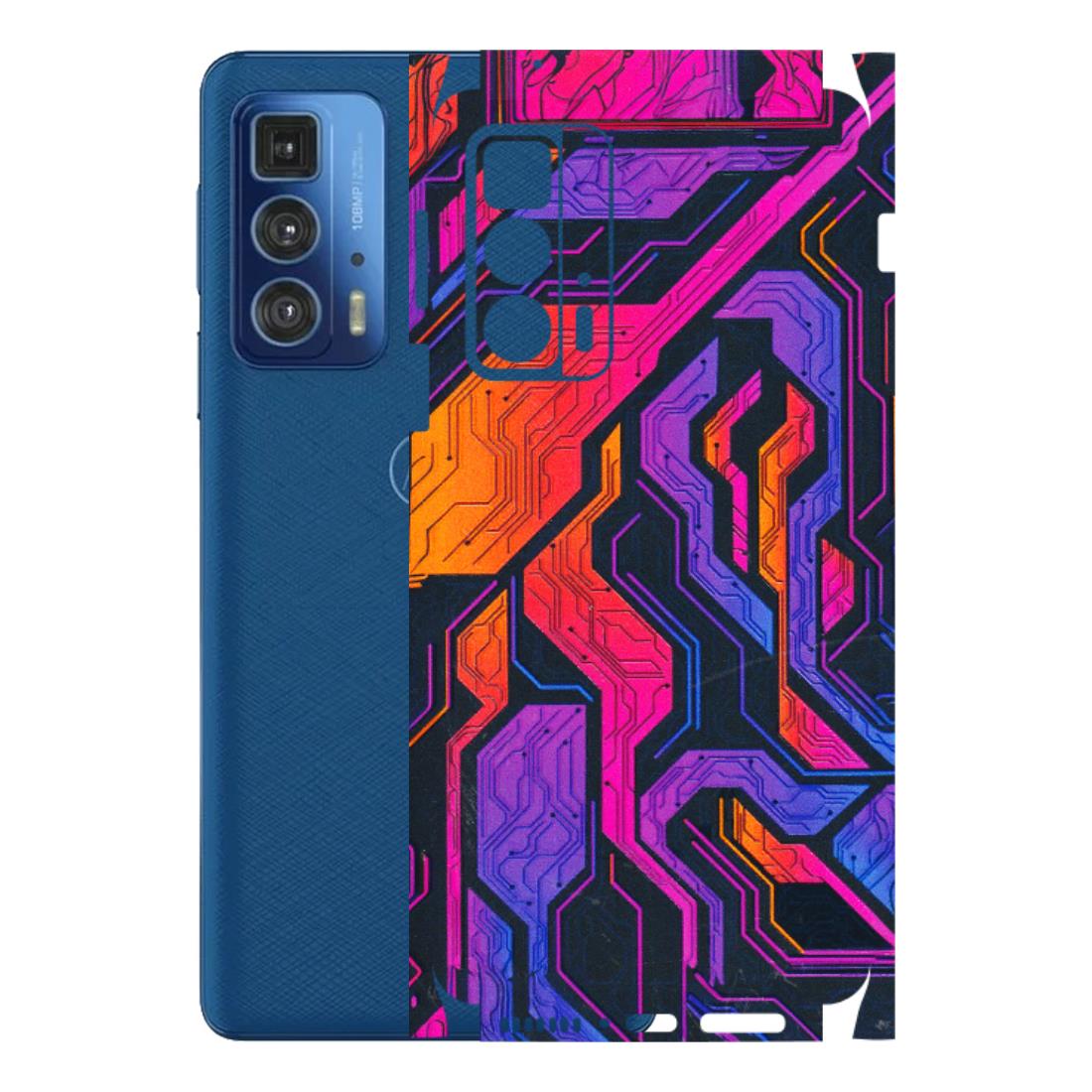 Motorola Phone Skins (All Models) - Tech Circuits Futuristic - 3D Embossed Finish (L-07) Motorola Edge 20 Pro