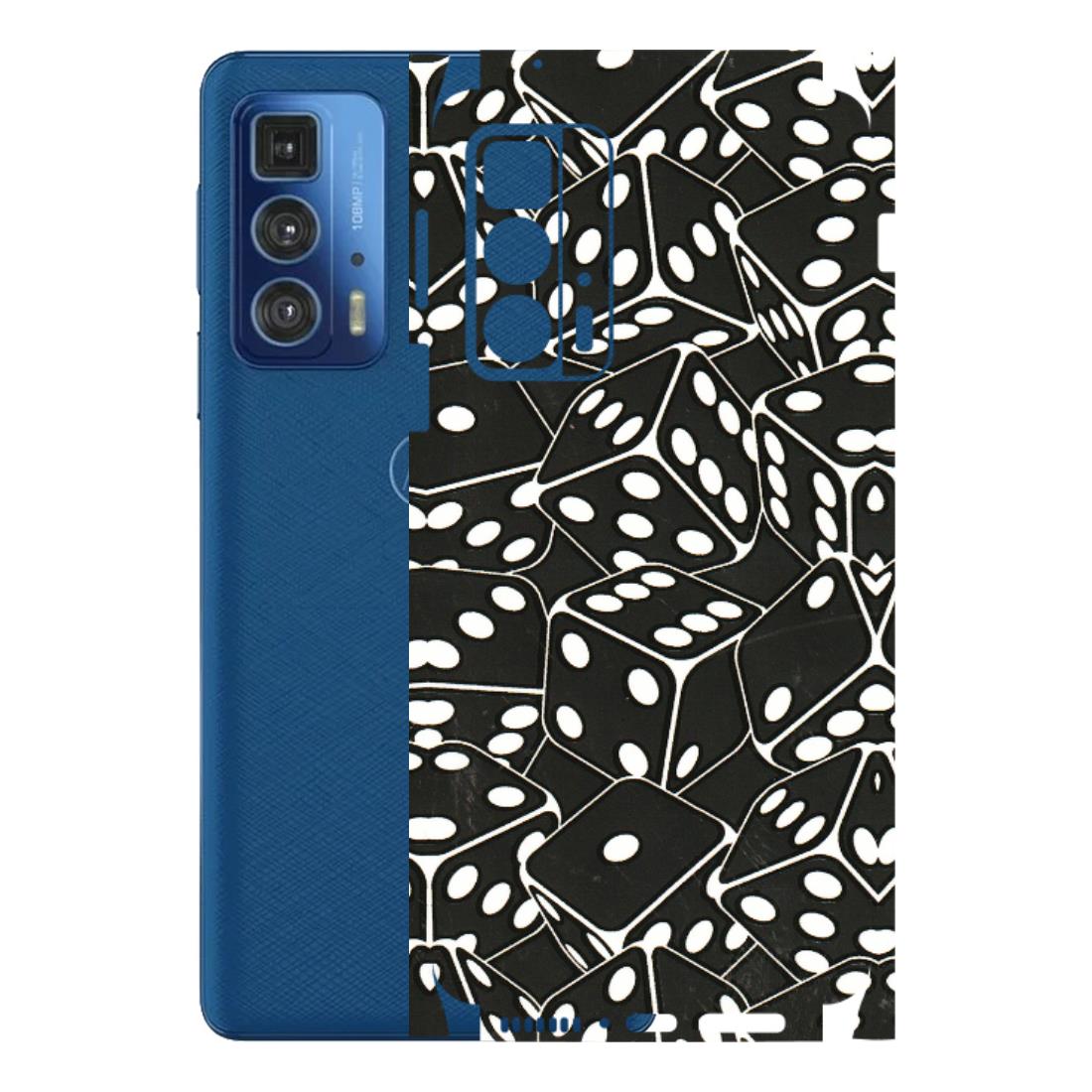 Motorola Phone Skins (All Models) - Big Black Dices - 3D Embossed Finish (L-106) Motorola Edge 20 Pro