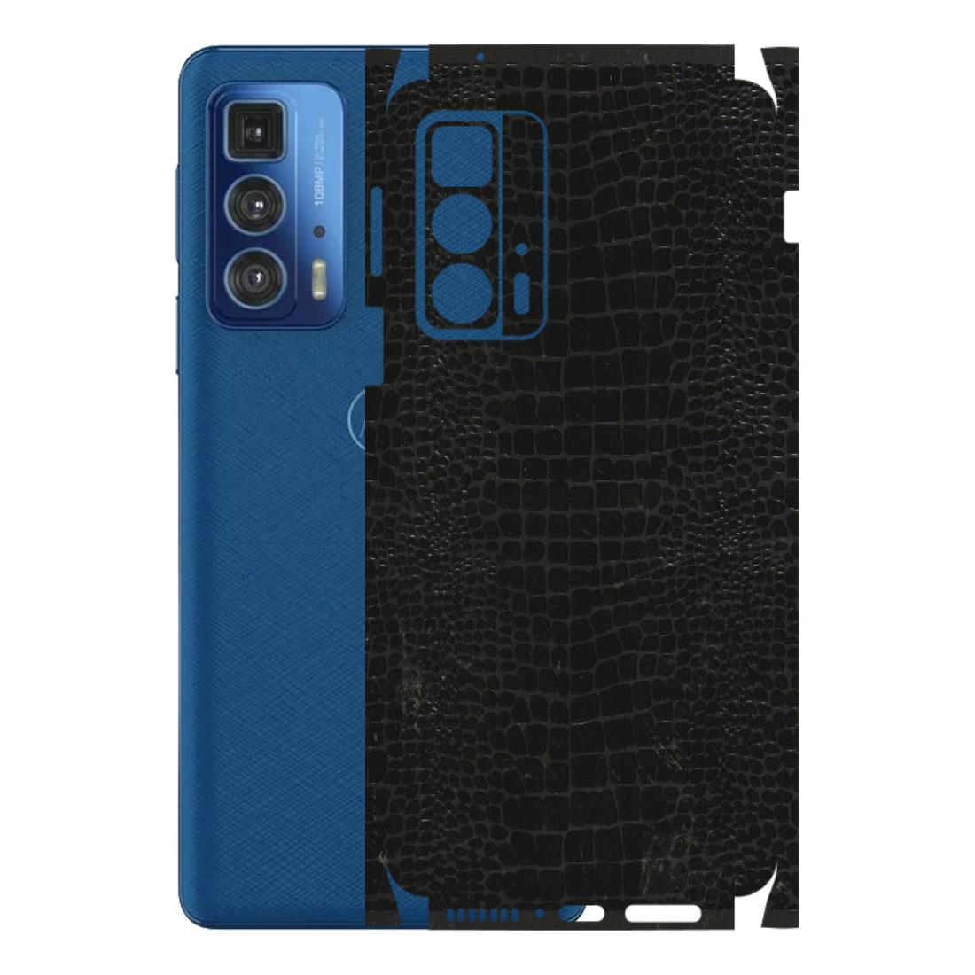 Motorola Phone Skins (All Models) - Snake Leather Black - 3D Embossed Finish (L-107) Motorola Edge 20 Pro