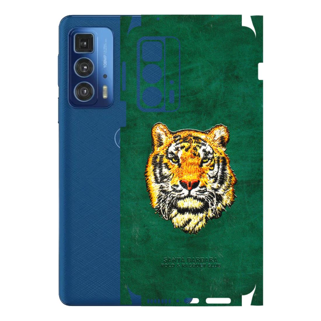 Motorola Phone Skins (All Models) - Leather Feel Tiger - 3D Embossed Finish (L-111) Motorola Edge 20 Pro