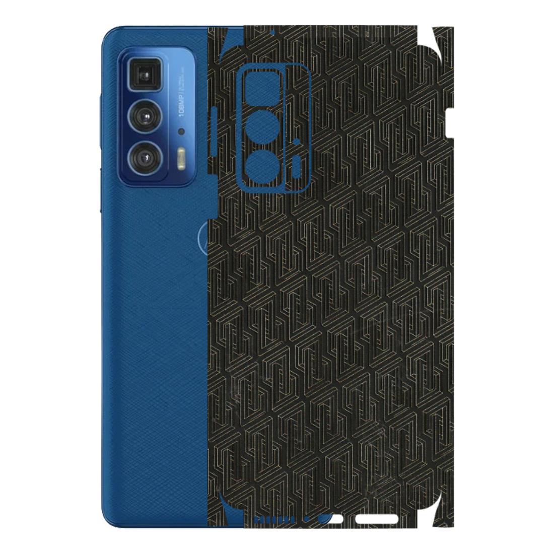 Motorola Phone Skins (All Models) - Black Abstract Pattern - 3D Embossed Finish (L-117) Motorola Edge 20 Pro