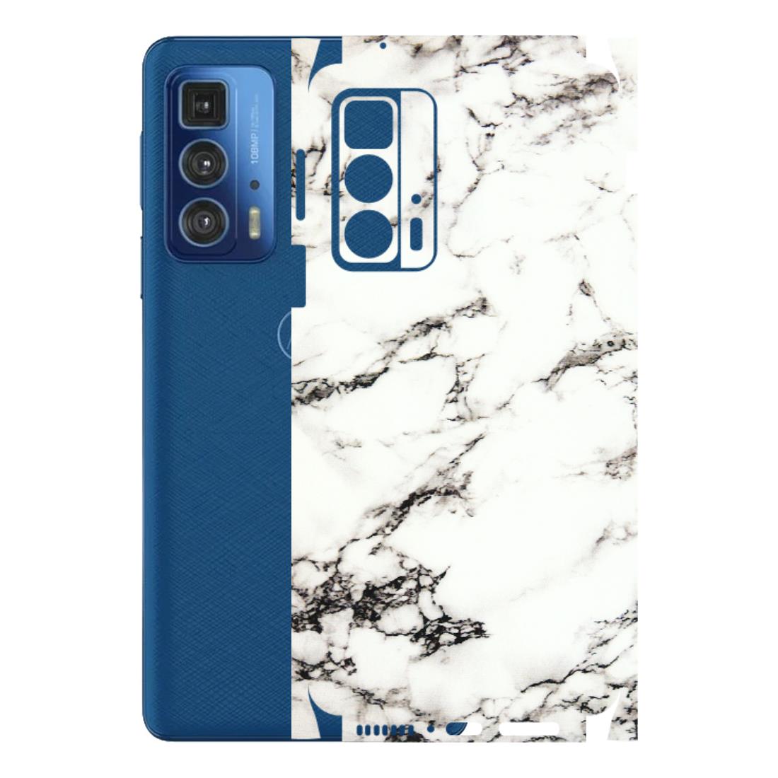 Motorola Phone Skins (All Models) - Black and White Marble Texture - 3D Embossed Finish (L-124) Motorola Edge 20 Pro