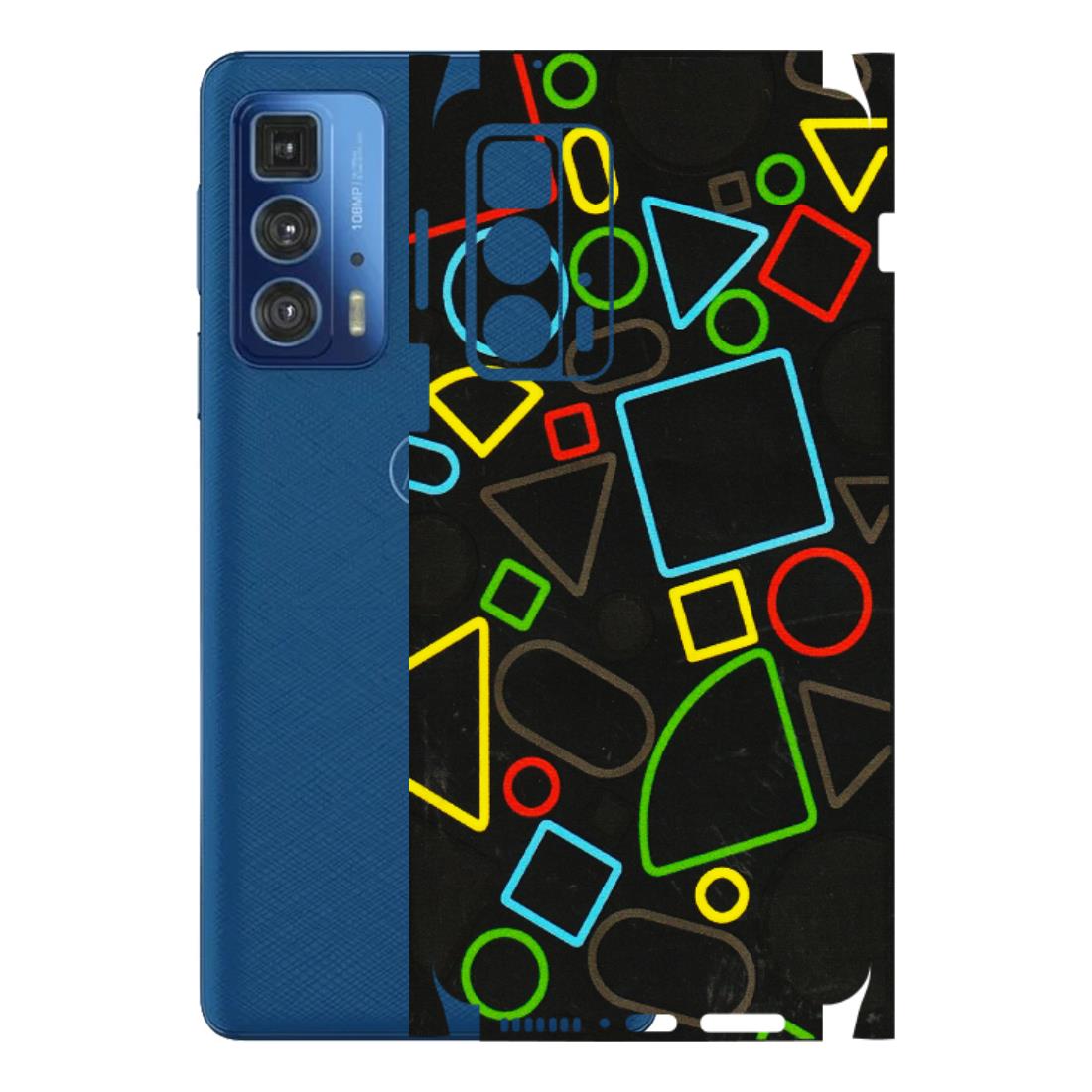 Motorola Phone Skins (All Models) - Black Shapes - 3D Embossed Finish (L-131) Motorola Edge 20 Pro