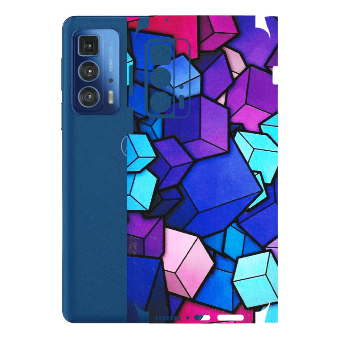 Motorola Phone Skins (All Models) - Cube Doodle - 3D Embossed Finish (L-141) Motorola Edge 20 Pro