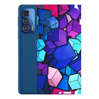 Motorola Phone Skins (All Models) - Cube Doodle - 3D Embossed Finish (L-141) Motorola Edge 20 Pro