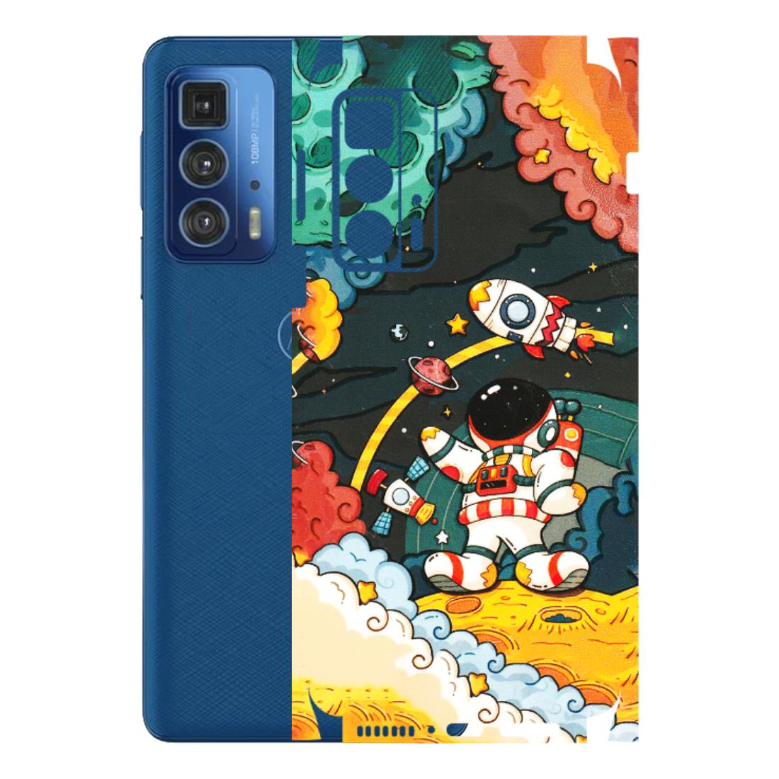 Motorola Phone Skins (All Models) - Astronauts & Spaceship - 3D Embossed Finish (L-145) Motorola Edge 20 Pro
