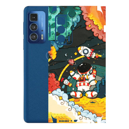 Motorola Phone Skins (All Models) - Astronauts & Spaceship - 3D Embossed Finish (L-145) Motorola Edge 20 Pro