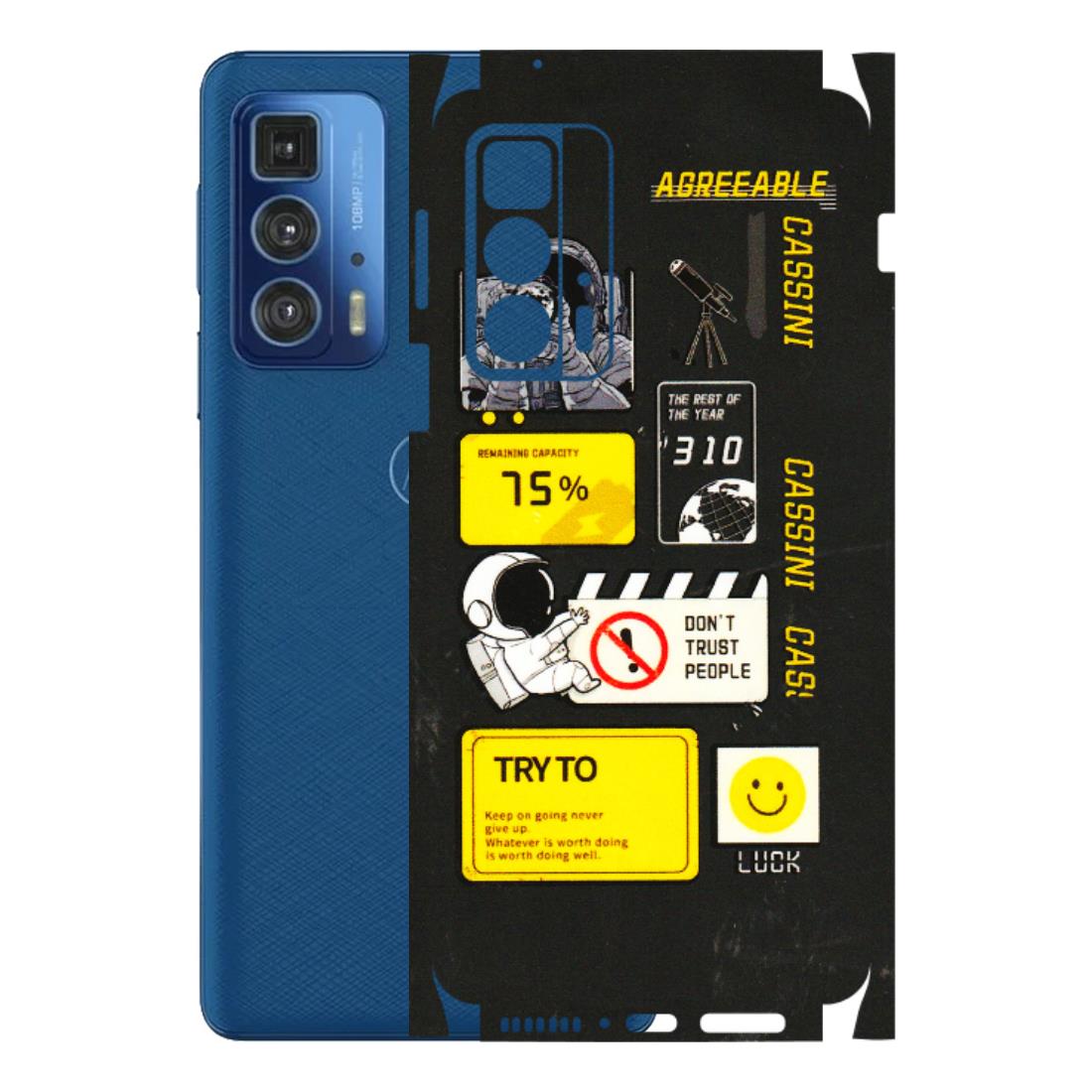 Motorola Phone Skins (All Models) - Black Cassini - 3D Embossed Finish (L-161) Motorola Edge 20 Pro