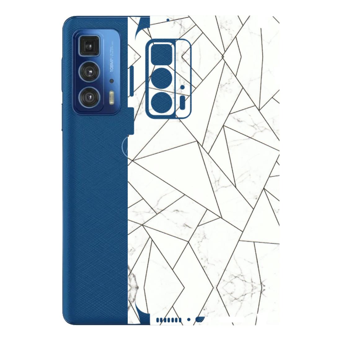Motorola Phone Skins (All Models) - Luxury White Marble Effect - 3D Embossed Finish (L-168) Motorola Edge 20 Pro