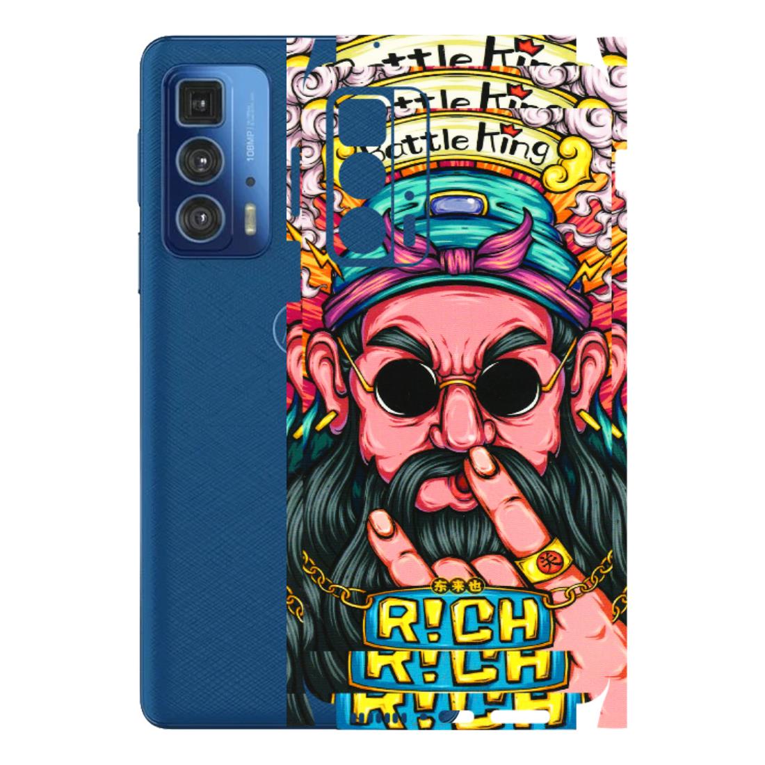 Motorola Phone Skins (All Models) - Battle King Dude Face - 3D Embossed Finish (L-178) Motorola Edge 20 Pro