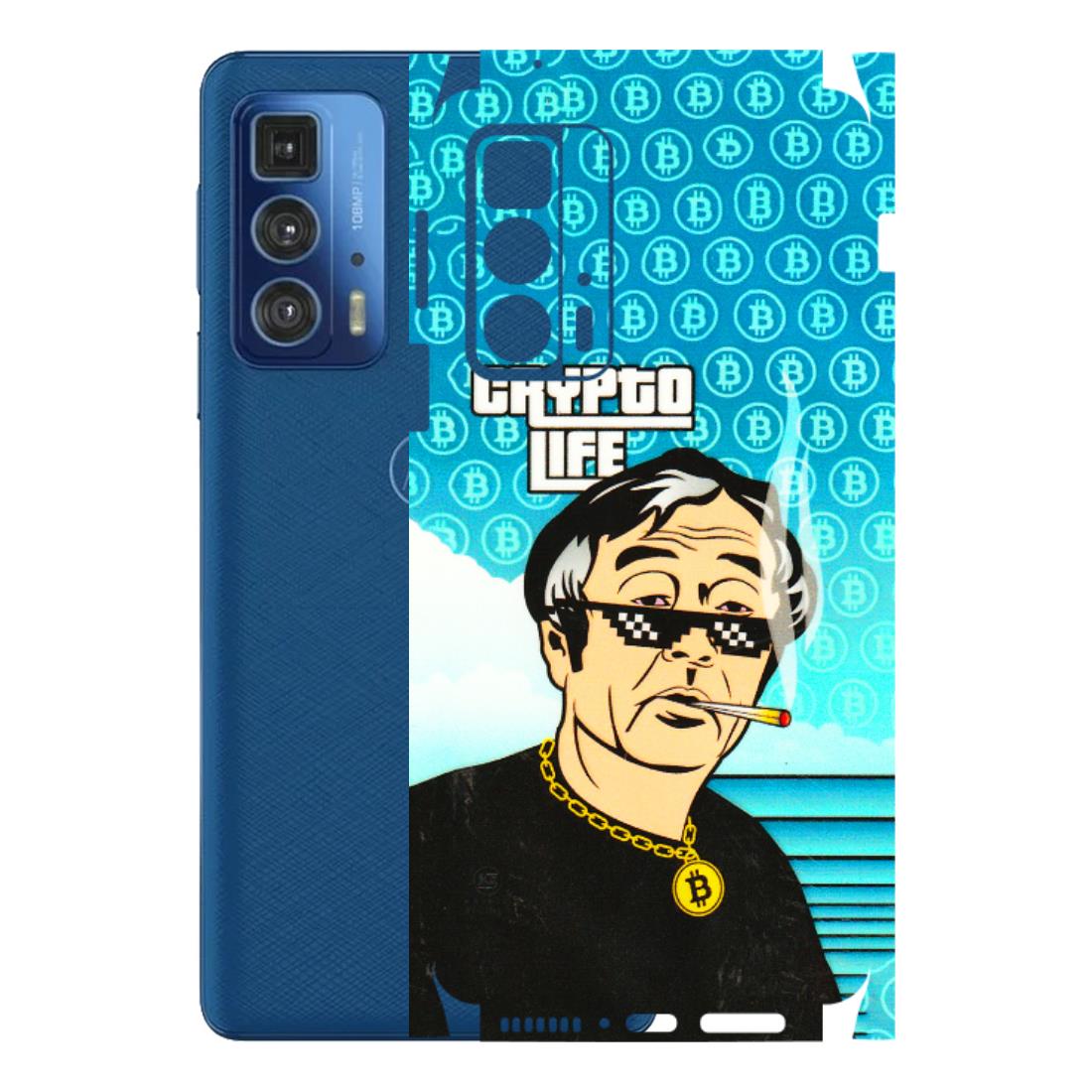 Motorola Phone Skins (All Models) - Crypto Thug Life - 3D Embossed Finish (L-179) Motorola Edge 20 Pro