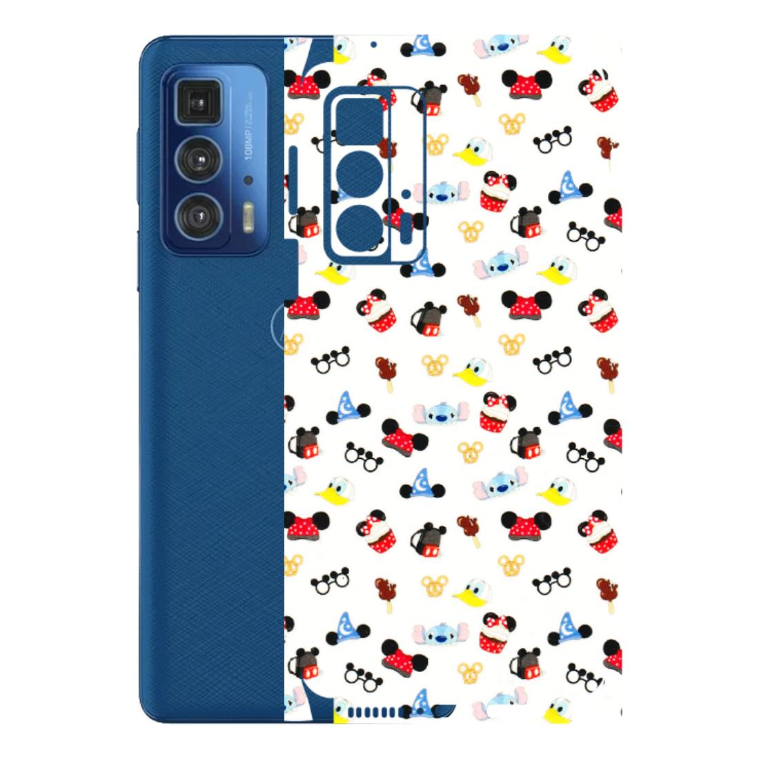 Motorola Phone Skins (All Models) - Minnie Mouse & Donald Doodles s - 3D Embossed Finish (L-194) Motorola Edge 20 Pro