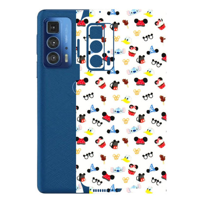 Motorola Phone Skins (All Models) - Minnie Mouse & Donald Doodles s - 3D Embossed Finish (L-194) Motorola Edge 20 Pro