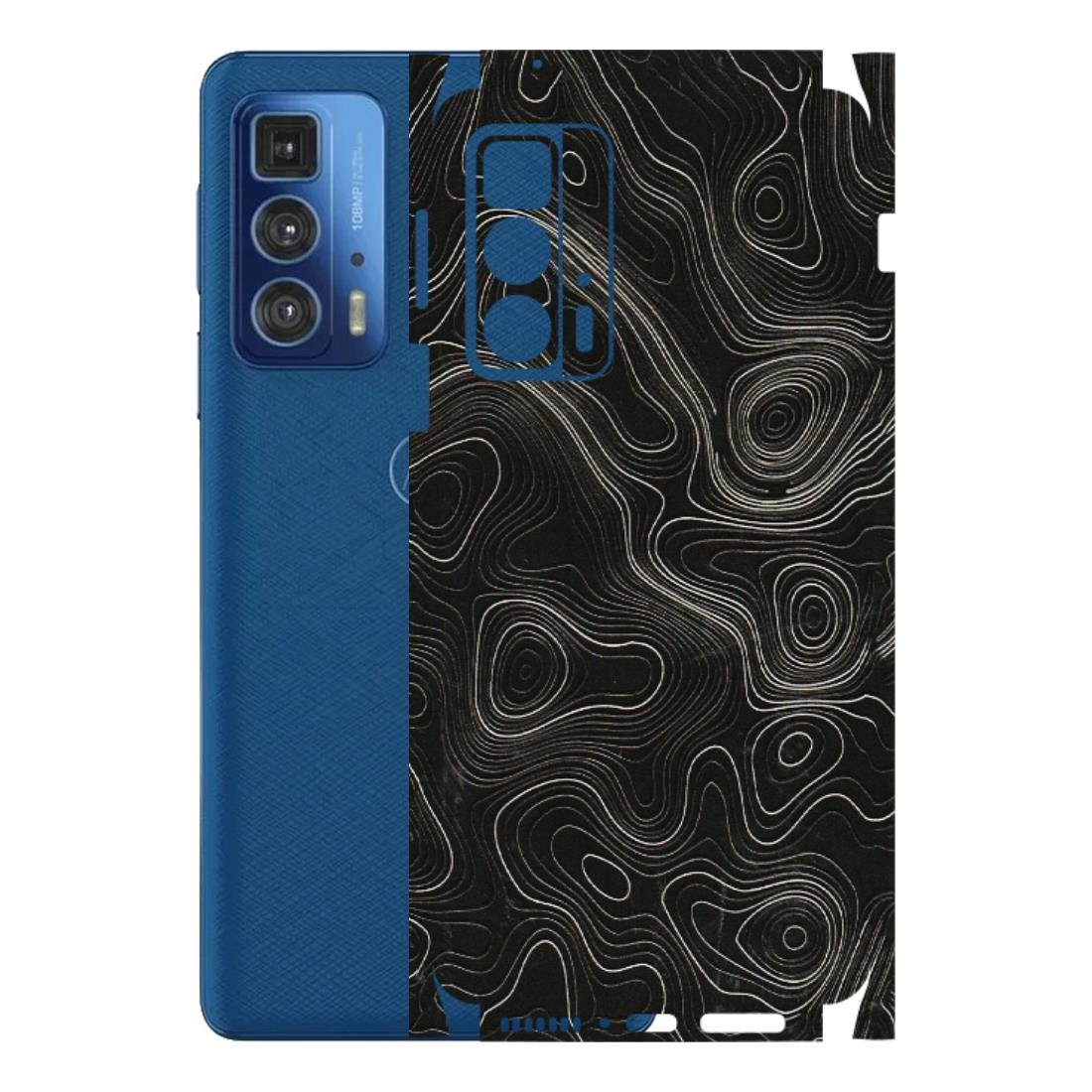 Motorola Phone Skins (All Models) - Black Swirl - 3D Embossed Finish (L-196) Motorola Edge 20 Pro