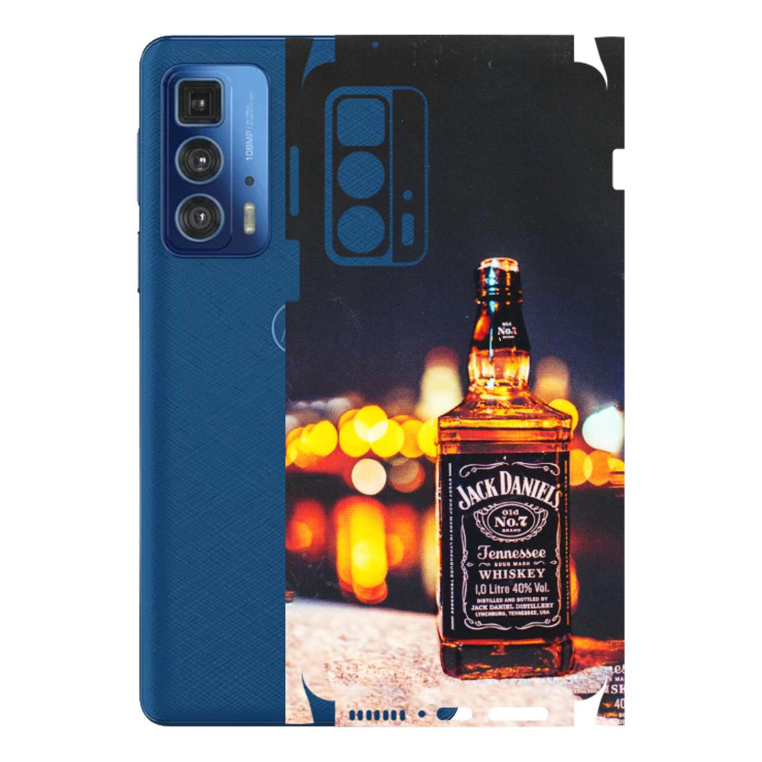 Motorola Phone Skins (All Models) - JD Whiskey Bottle - 3D Embossed Finish (L-20) Motorola Edge 20 Pro