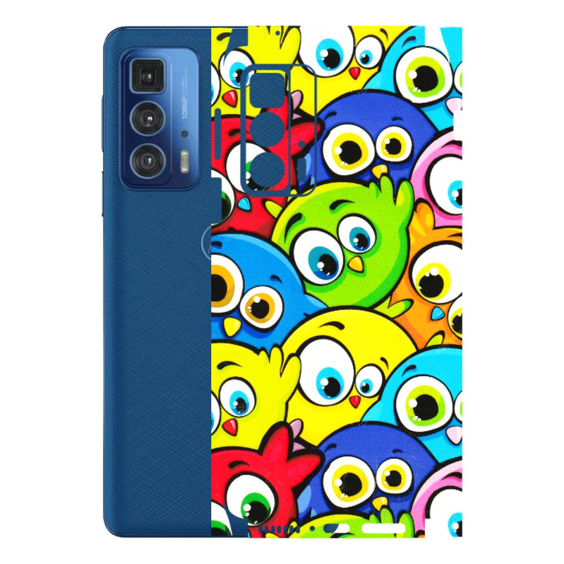 Motorola Phone Skins (All Models) - Cute Fluffy Birds - 3D Embossed Finish (L-213) Motorola Edge 20 Pro