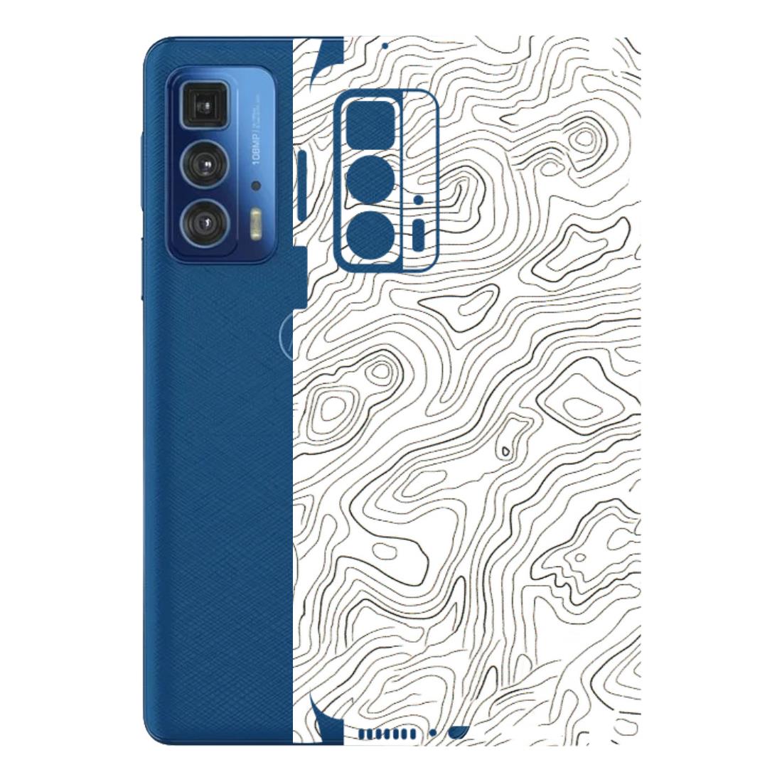 Motorola Phone Skins (All Models) - White Black Swirls - 3D Embossed Finish (L-219) Motorola Edge 20 Pro