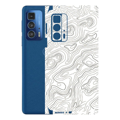 Motorola Phone Skins (All Models) - White Black Swirls - 3D Embossed Finish (L-219) Motorola Edge 20 Pro
