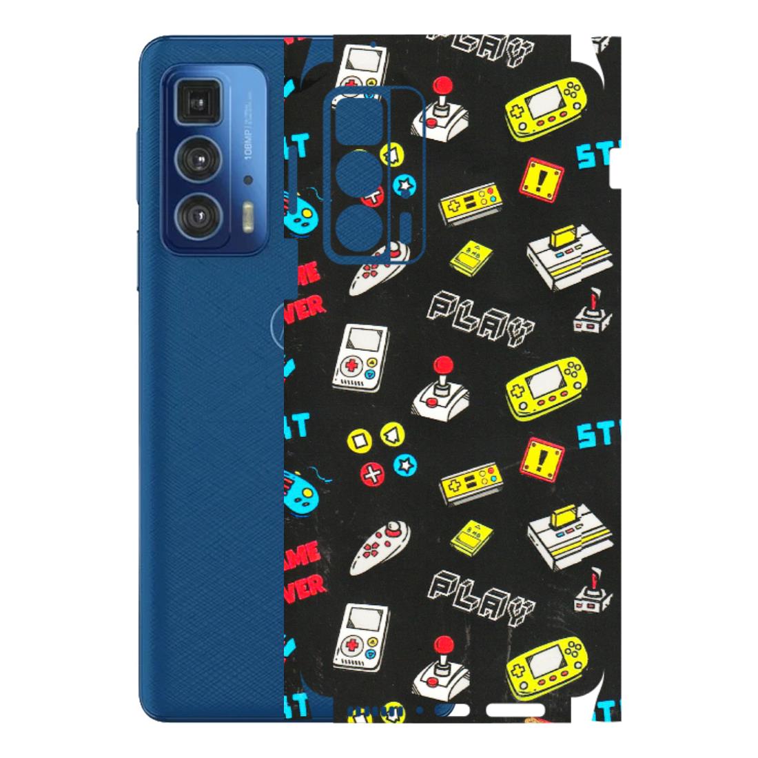 Motorola Phone Skins (All Models) - Gaming Doodles - 3D Embossed Finish (L-224) Motorola Edge 20 Pro