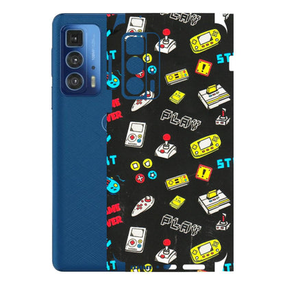 Motorola Phone Skins (All Models) - Gaming Doodles - 3D Embossed Finish (L-224) Motorola Edge 20 Pro
