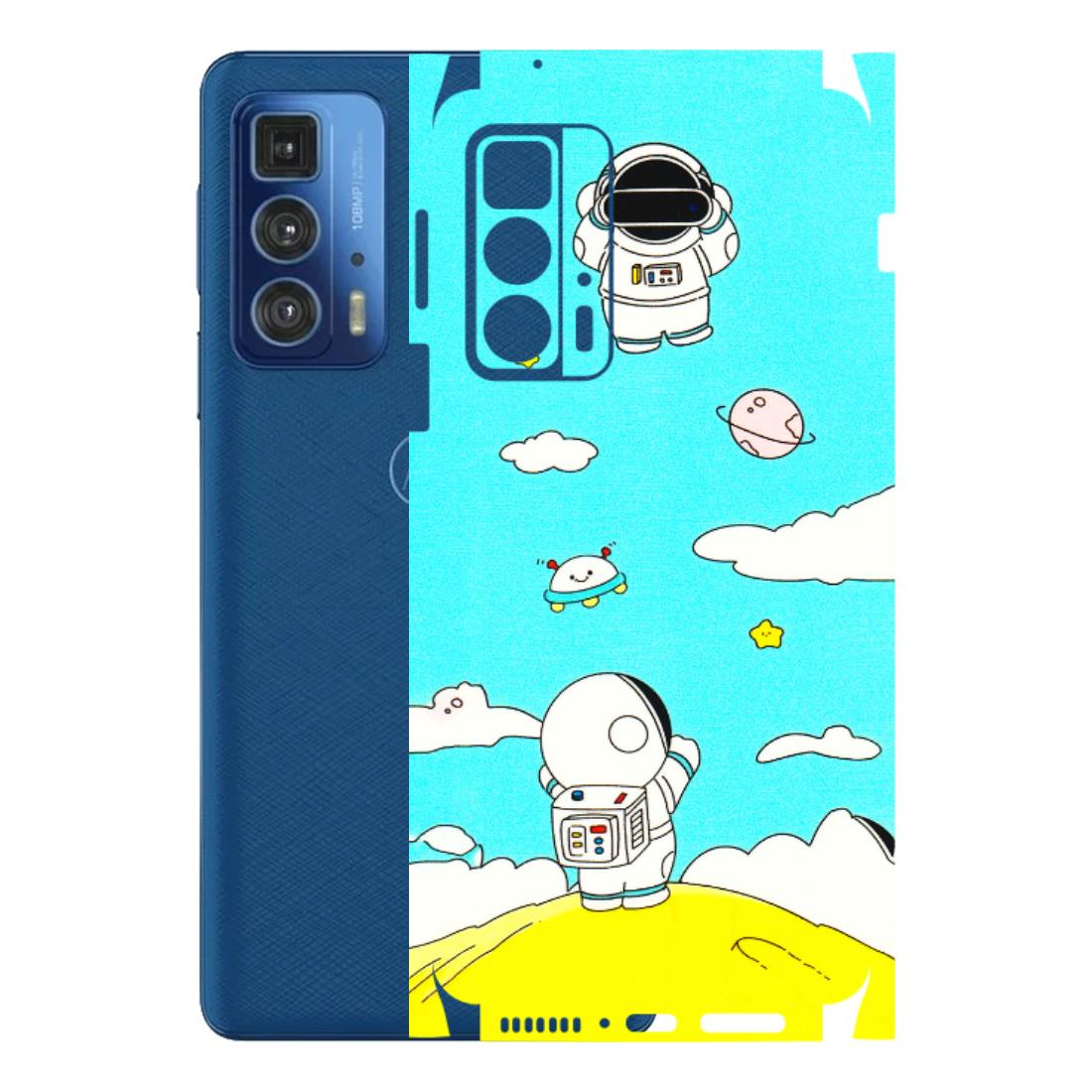 Motorola Phone Skins (All Models) - Blue Skies Astro Float - 3D Embossed Finish (L-230) Motorola Edge 20 Pro