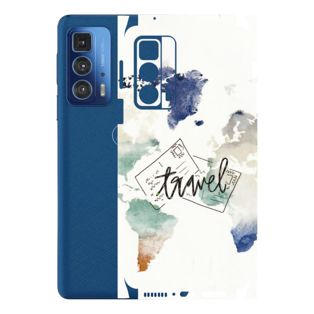 Motorola Phone Skins (All Models) - Travel The World - 3D Embossed Finish (L-232) Motorola Edge 20 Pro