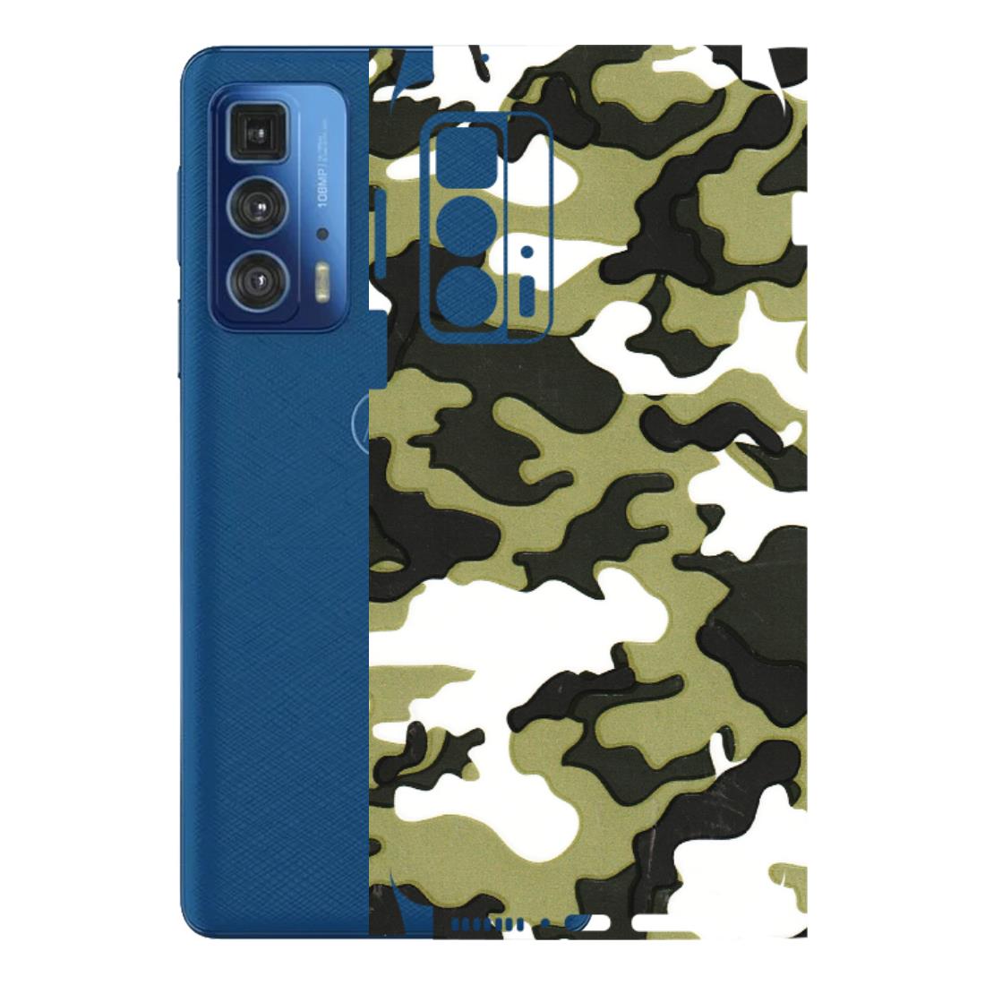 Motorola Phone Skins (All Models) - Camouflages White And Green - 3D Embossed Finish (L-243) Motorola Edge 20 Pro