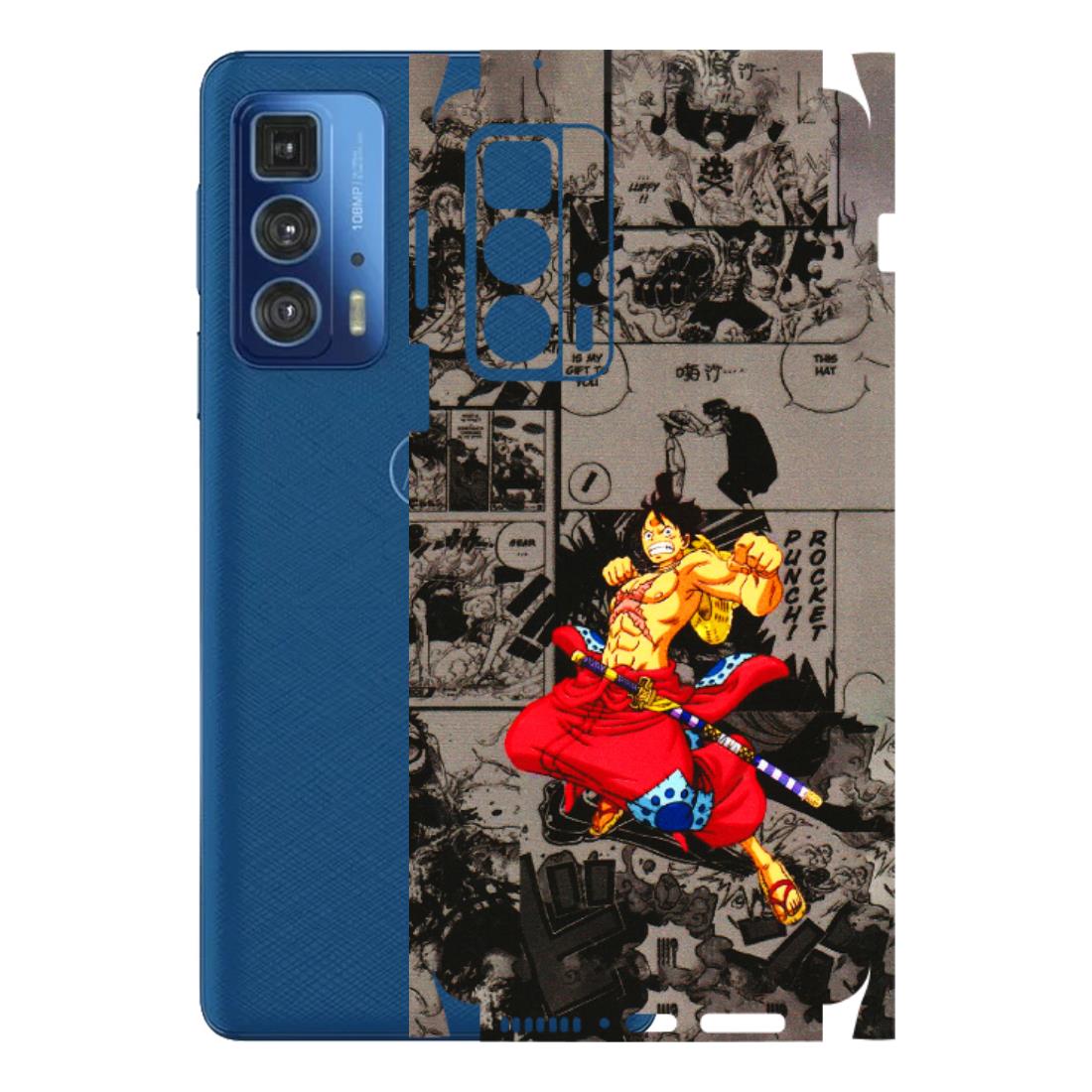 Motorola Phone Skins (All Models) - One Piece Rocket Punch Manga - 3D Embossed Finish (L-25) Motorola Edge 20 Pro