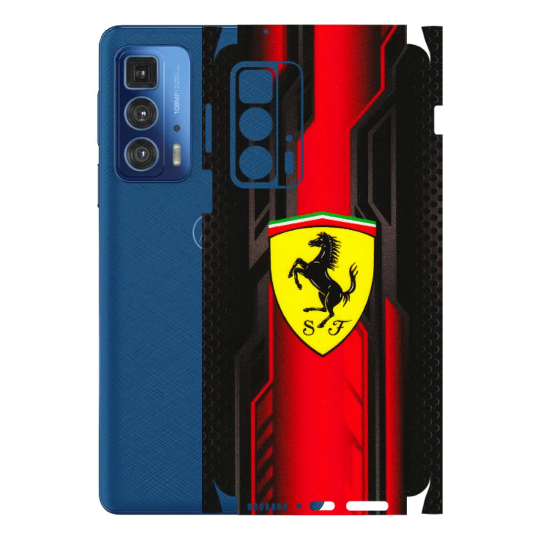 Motorola Phone Skins (All Models) - Black Ferrari Logo - 3D Embossed Finish (L-253) Motorola Edge 20 Pro