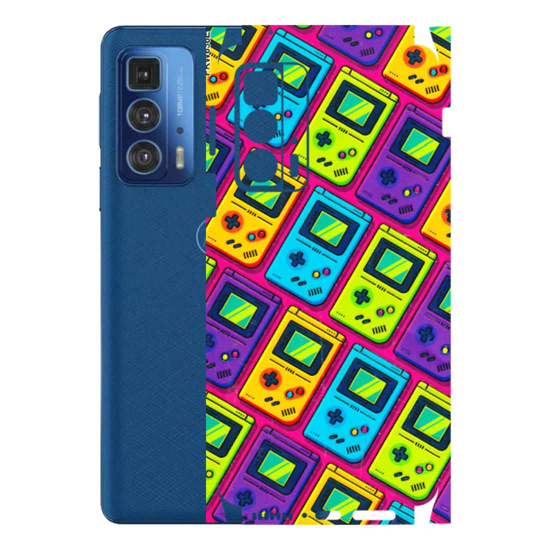 Motorola Phone Skins (All Models) - Gameboy Colourful - 3D Embossed Finish (L-266) Motorola Edge 20 Pro
