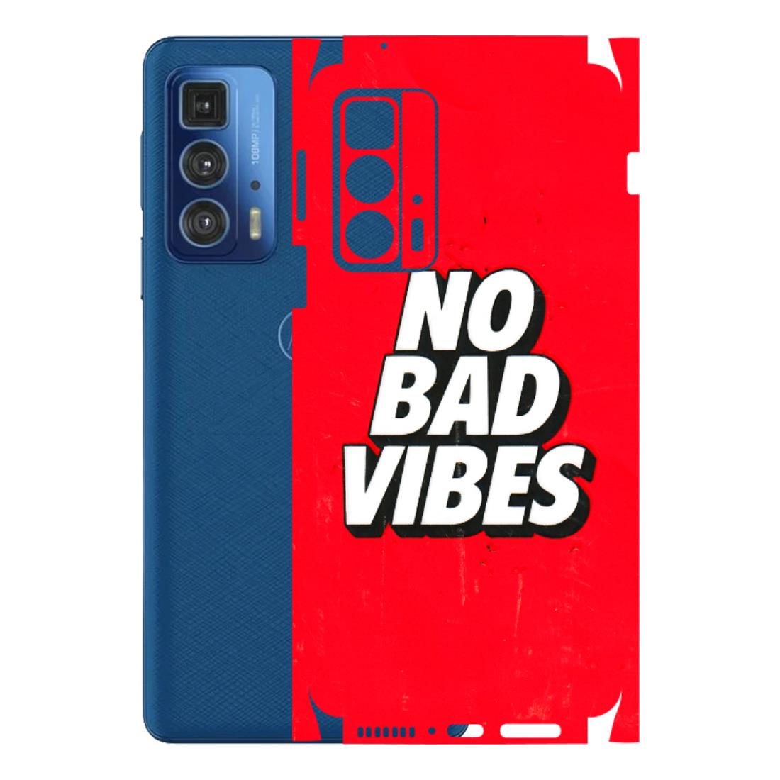 Motorola Phone Skins (All Models) - No Bad Vibes - 3D Embossed Finish (L-280) Motorola Edge 20 Pro