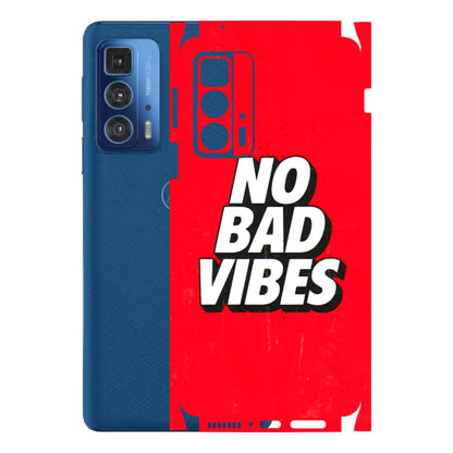 Motorola Phone Skins (All Models) - No Bad Vibes - 3D Embossed Finish (L-280) Motorola Edge 20 Pro