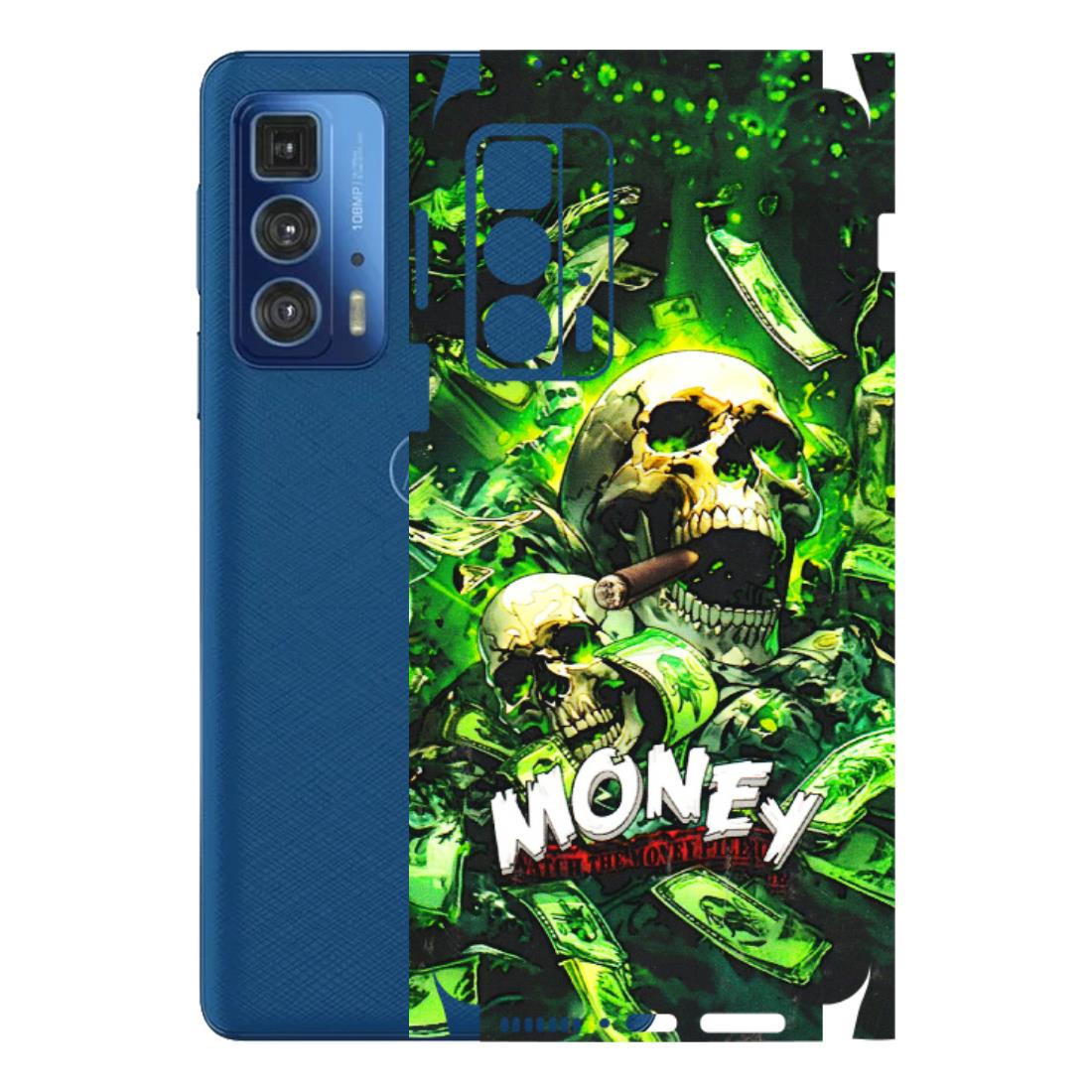 Motorola Phone Skins (All Models) - Skull Money - 3D Embossed Finish (L-303) Motorola Edge 20 Pro