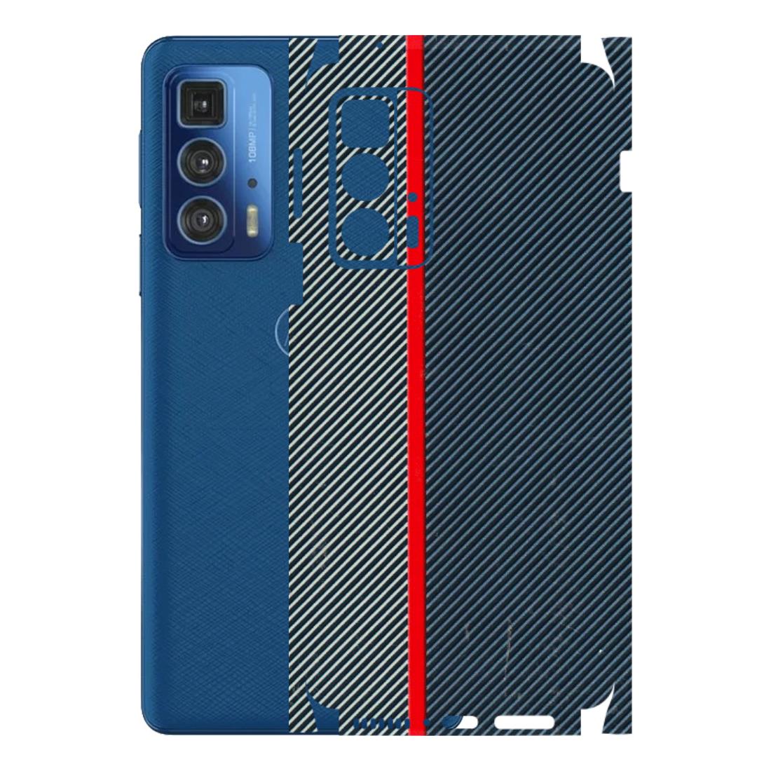 Motorola Phone Skins (All Models) - Blue Sober Lines - 3D Embossed Finish (L-305) Motorola Edge 20 Pro