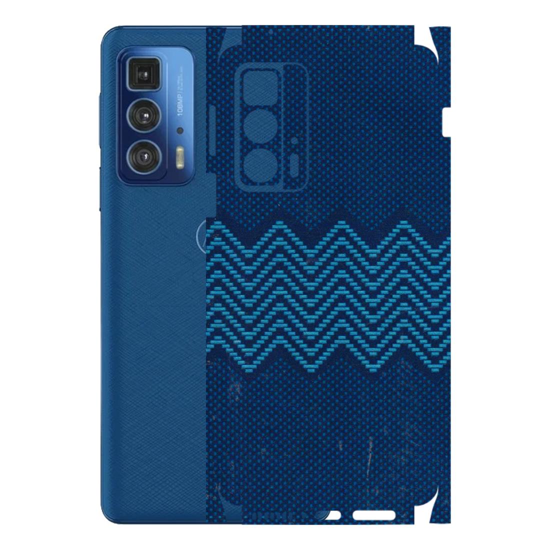 Motorola Phone Skins (All Models) - Blue Sober Waves - 3D Embossed Finish (L-306) Motorola Edge 20 Pro