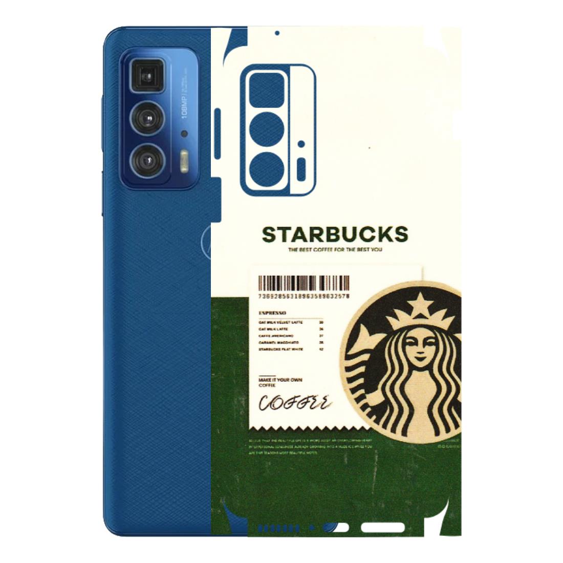Motorola Phone Skins (All Models) - Starbucks Barcode - 3D Embossed Finish (L-308) Motorola Edge 20 Pro