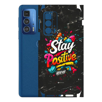 Motorola Phone Skins (All Models) - Stay Positive Black - 3D Embossed Finish (L-31) Motorola Edge 20 Pro